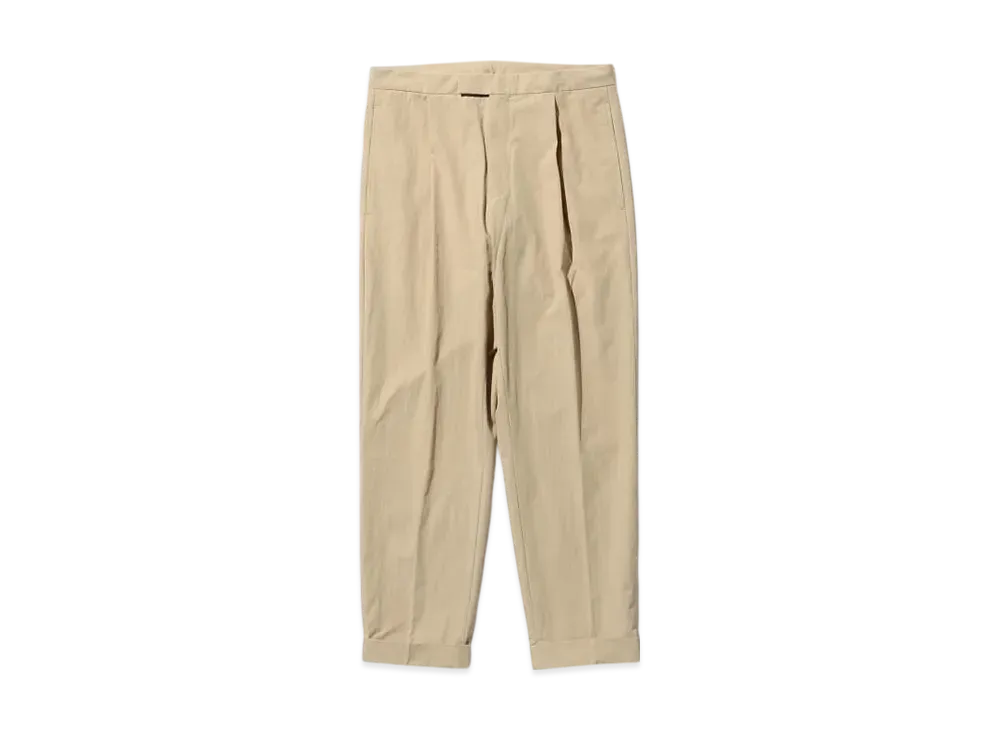 BEAMS 1 Pleat Travel Comfort Cloth "Beige"
