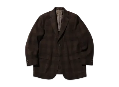 BEAMS 3B Box Fit Jacket Recycle Wool Plaid "Brown"