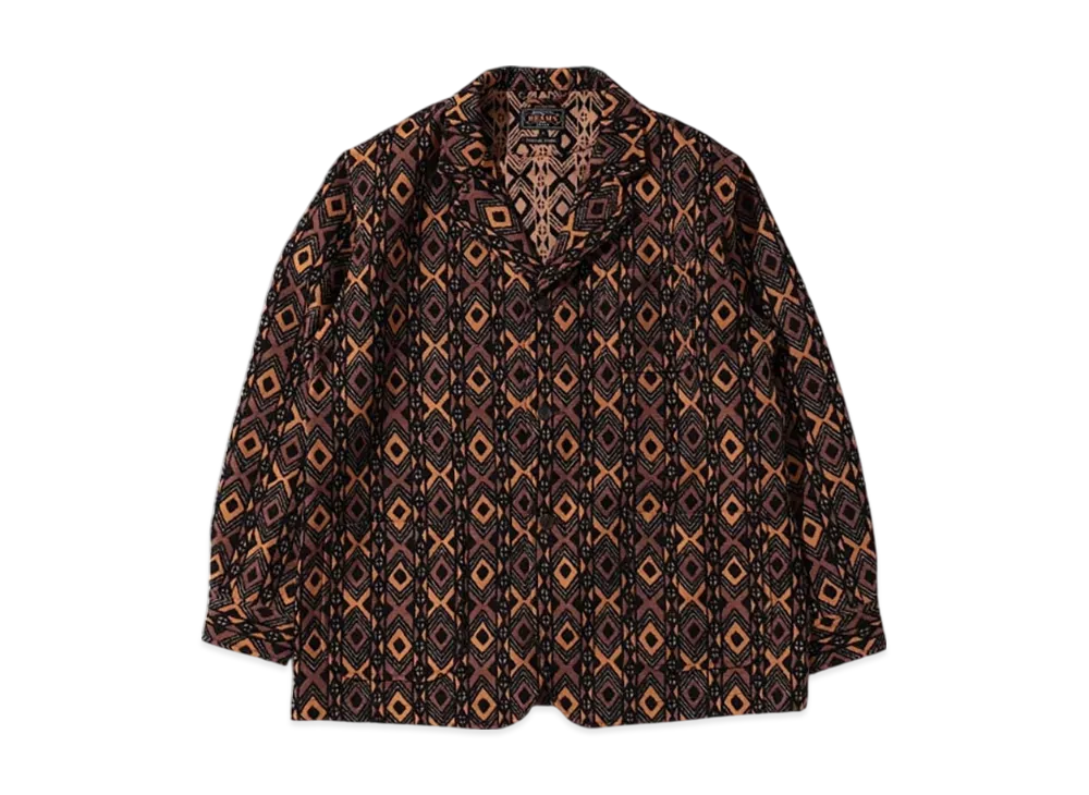 BEAMS 4B Cuffs Jacket Batik Stripe Jacquard "Batik"