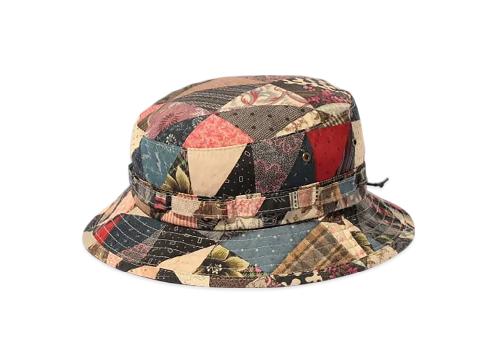 BEAMS Jungle Hat Patchwork Print "Navy"