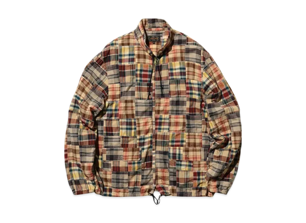 BEAMS Swing Jacket Patchwork Madras "Beige"
