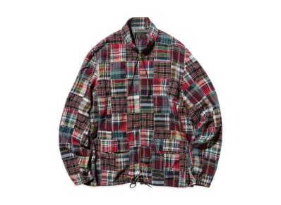 BEAMS Swing Jacket Patchwork Madras "Navy"