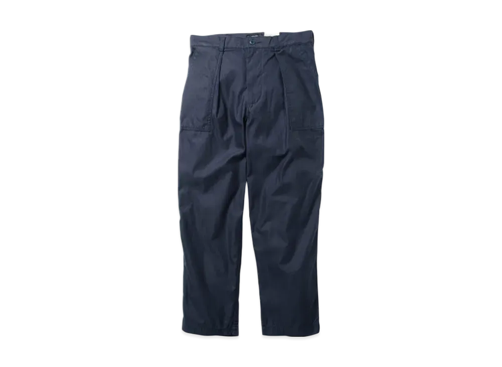 BEAMS 1 Pleat Baker 80/3 Back Satin "Navy"