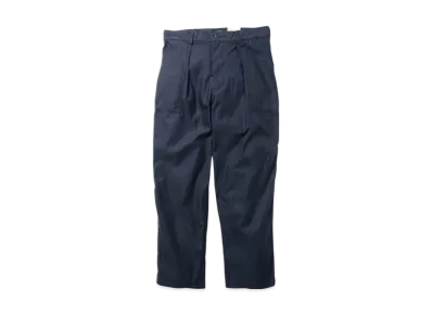 BEAMS 1 Pleat Baker 80/3 Back Satin "Navy"
