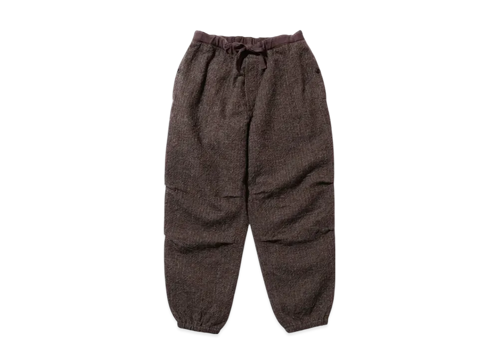 BEAMS GYM Pants Wide Alpaca Tweed "Brown"