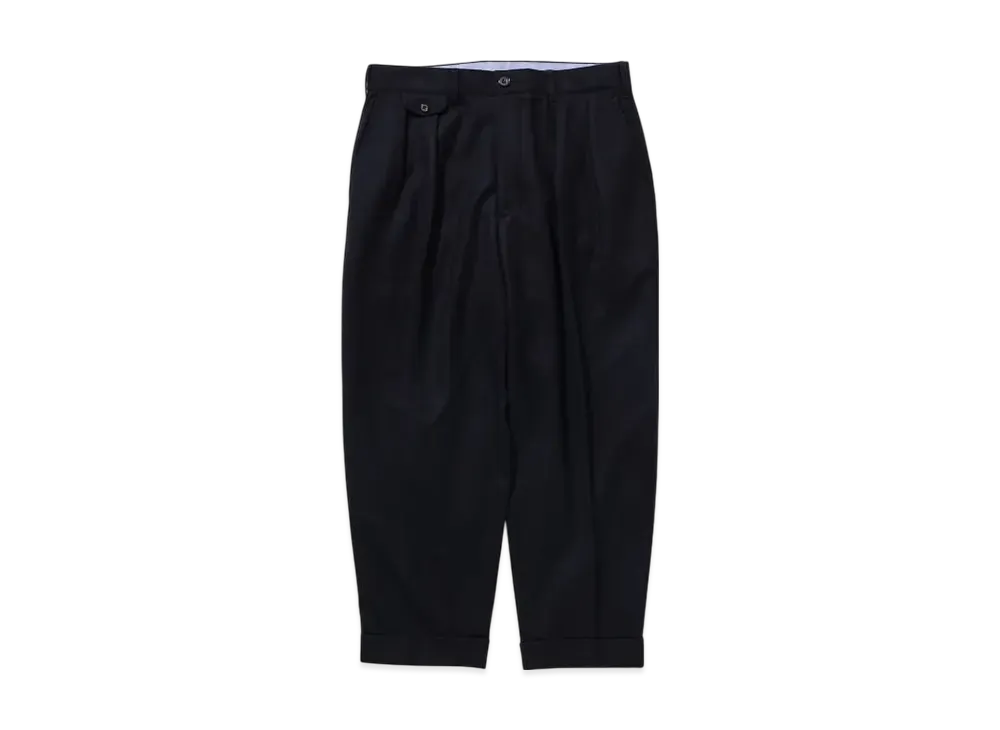 BEAMS 2Pleats Flannel "Navy"