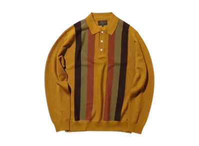 BEAMS Knit Polo Stripe "Musterd"