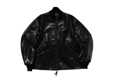 BEAMS MIL Flight Jacket Leather "Black"