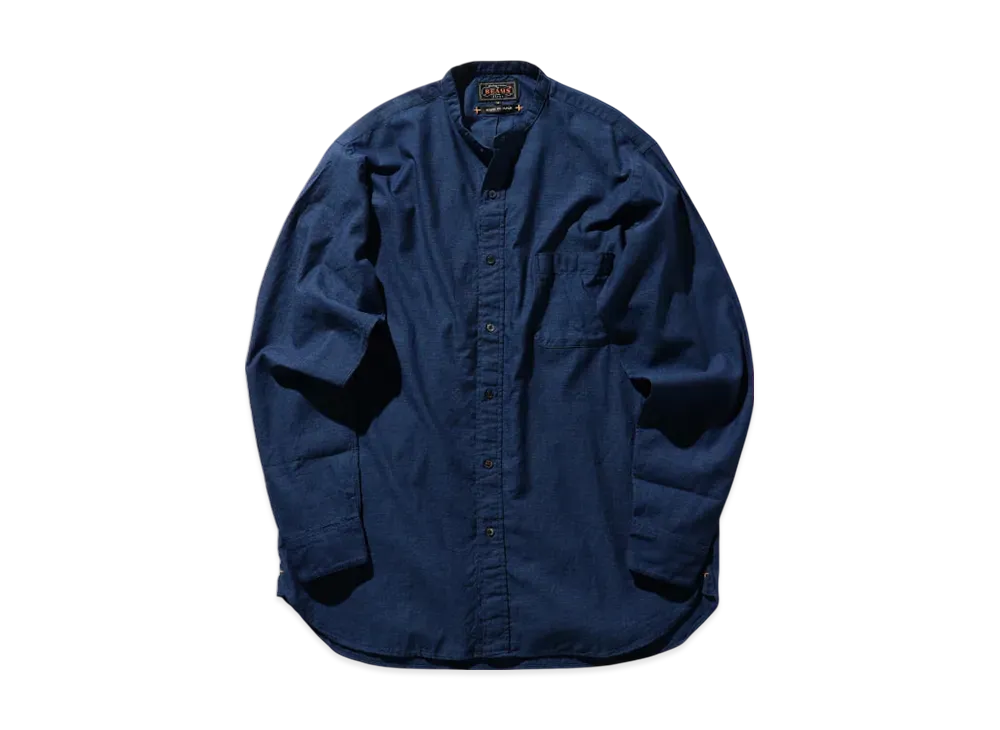 BEAMS Band Collar Indigo Chambray "Indigo"