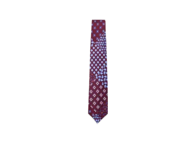 BEAMS Silk Tie Paisley Geometric Print "Burgundy"