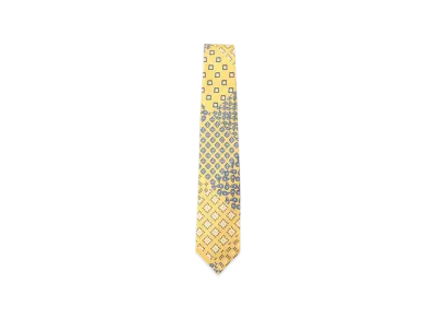 BEAMS Silk Tie Paisley Geometric Print "Yellow"