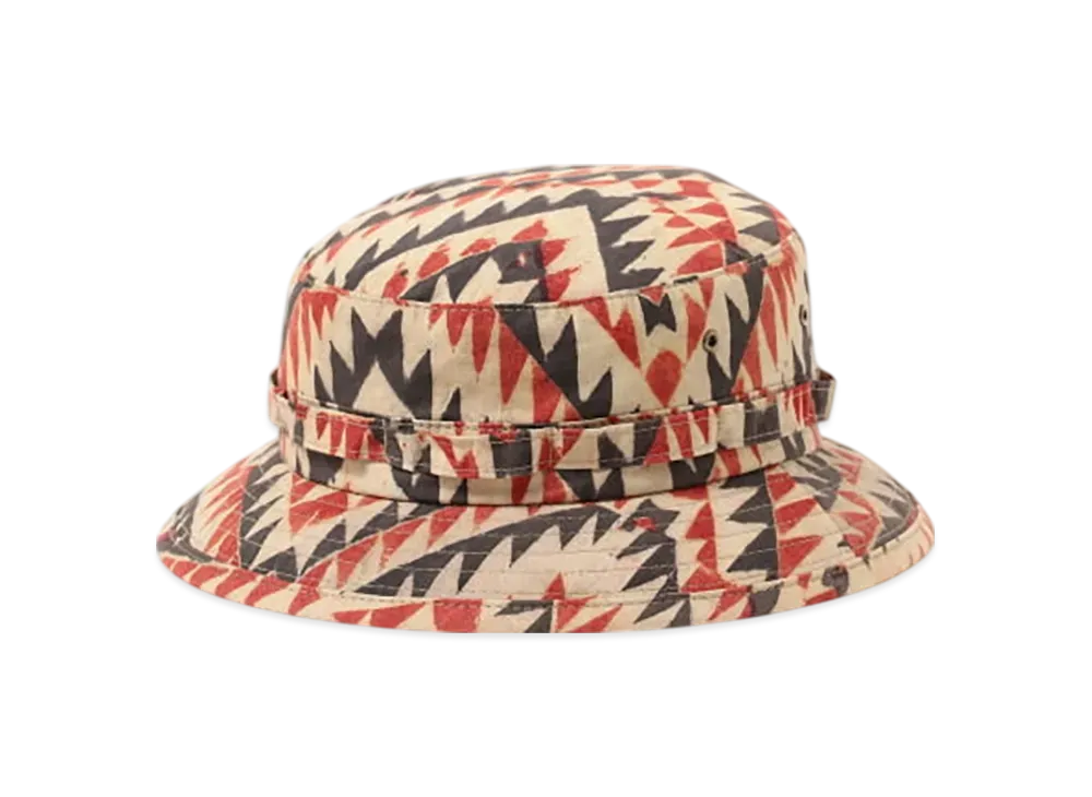 BEAMS JUNGLE HAT BLOCK PRINT "Red"