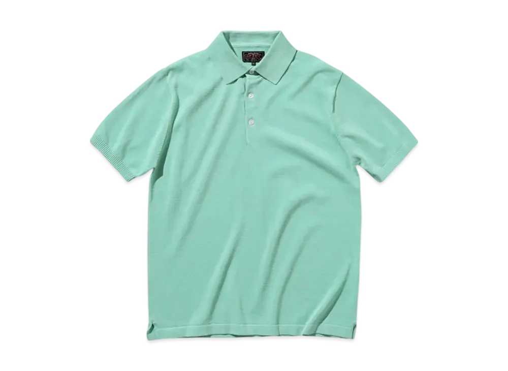 BEAMS Knit Polo 12G "Turquoise"