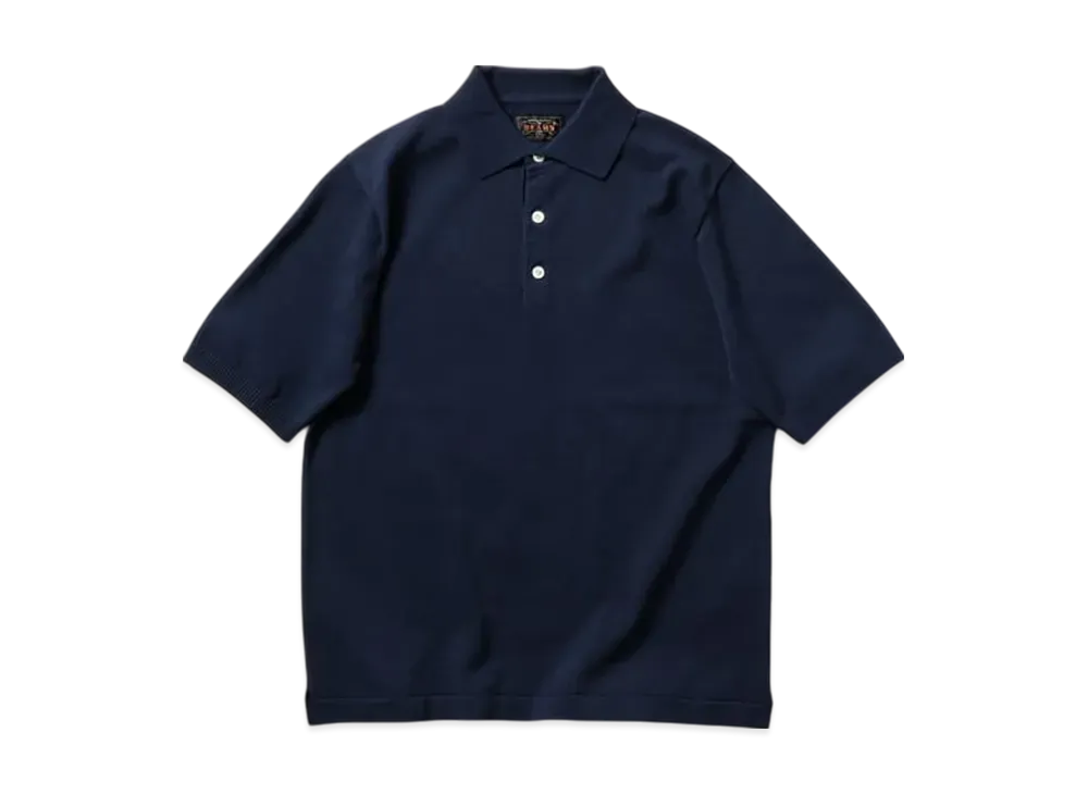 BEAMS Knit Polo 12G "Navy"