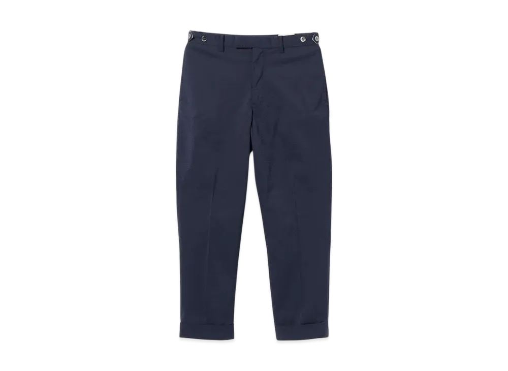 BEAMS IVY Trousers Ankle Cut COOLMAX Seersucker "NavySolid"