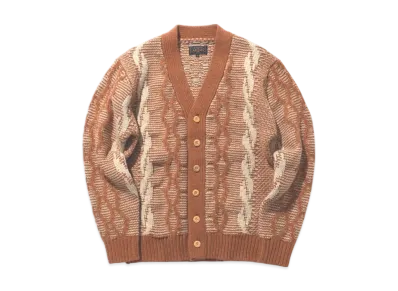 BEAMS Cardigan Heavy Cable Pattern "Orange"