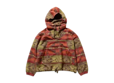 BEAMS MIL Smock Cotton Blanket Jacquard Shaggy "Orange"