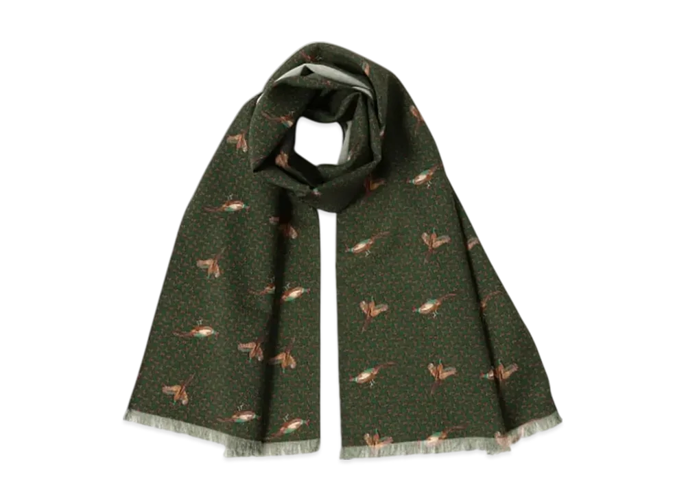 BEAMS Wool Stole Print "Pheasant"