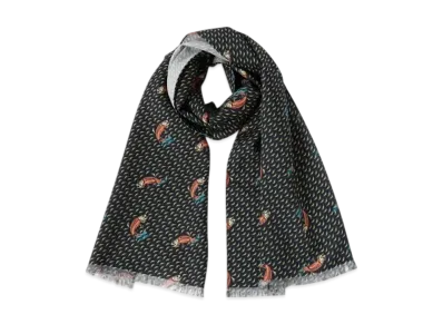 BEAMS Wool Stole Print "Trout"