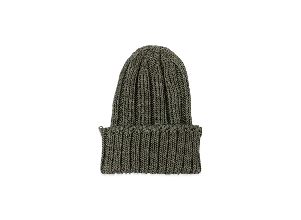 BEAMS Watch Cap Linen Like Cotton "Olive"