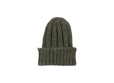 BEAMS Watch Cap Linen Like Cotton "Olive"