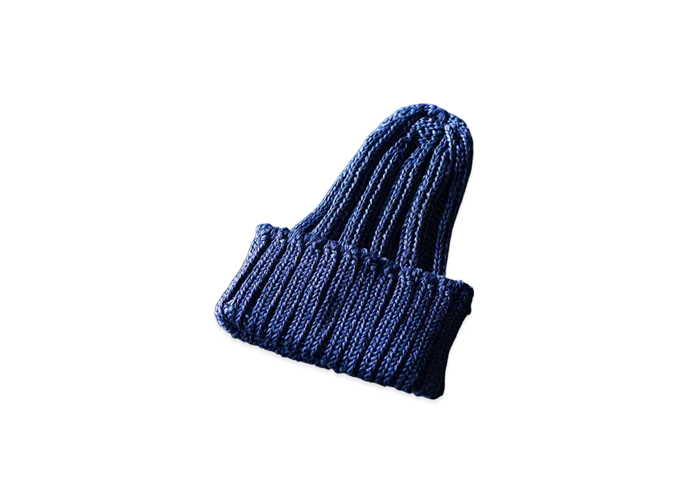 BEAMS Watch Cap Linen Like Cotton "Navy"