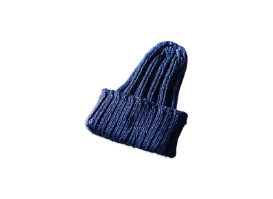 BEAMS Watch Cap Linen Like Cotton "Navy"