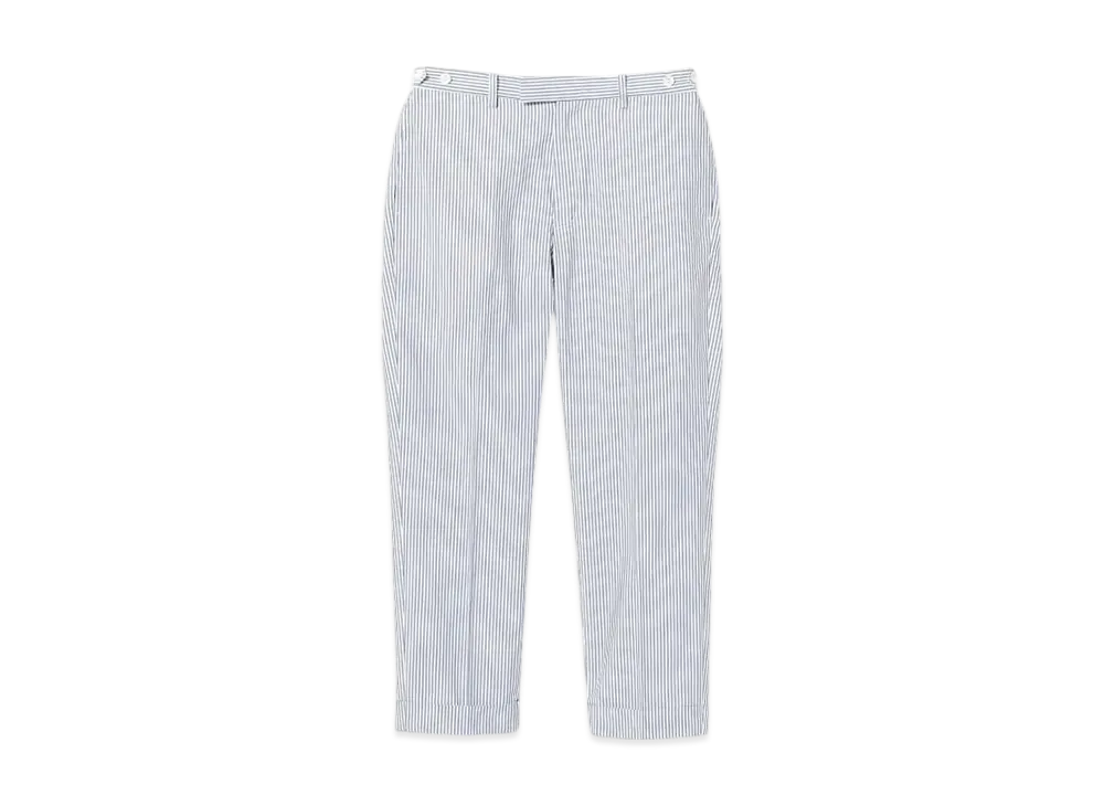 BEAMS IVY Trousers Ankle Cut Seersucker "Blue"