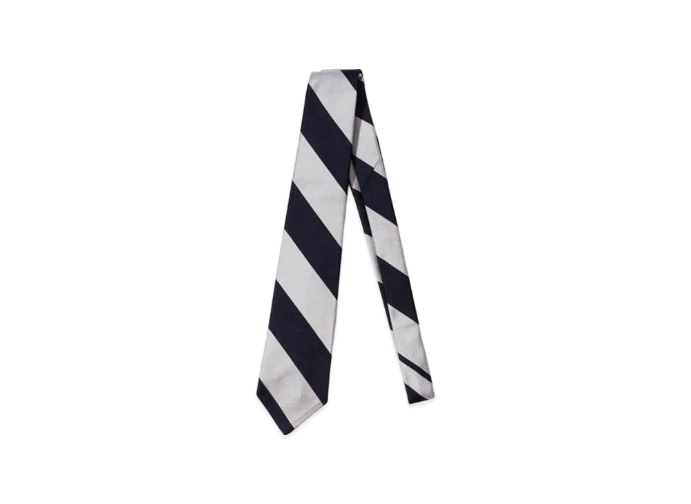 BEAMS IVY Tie Regimental Stripe "Silver"