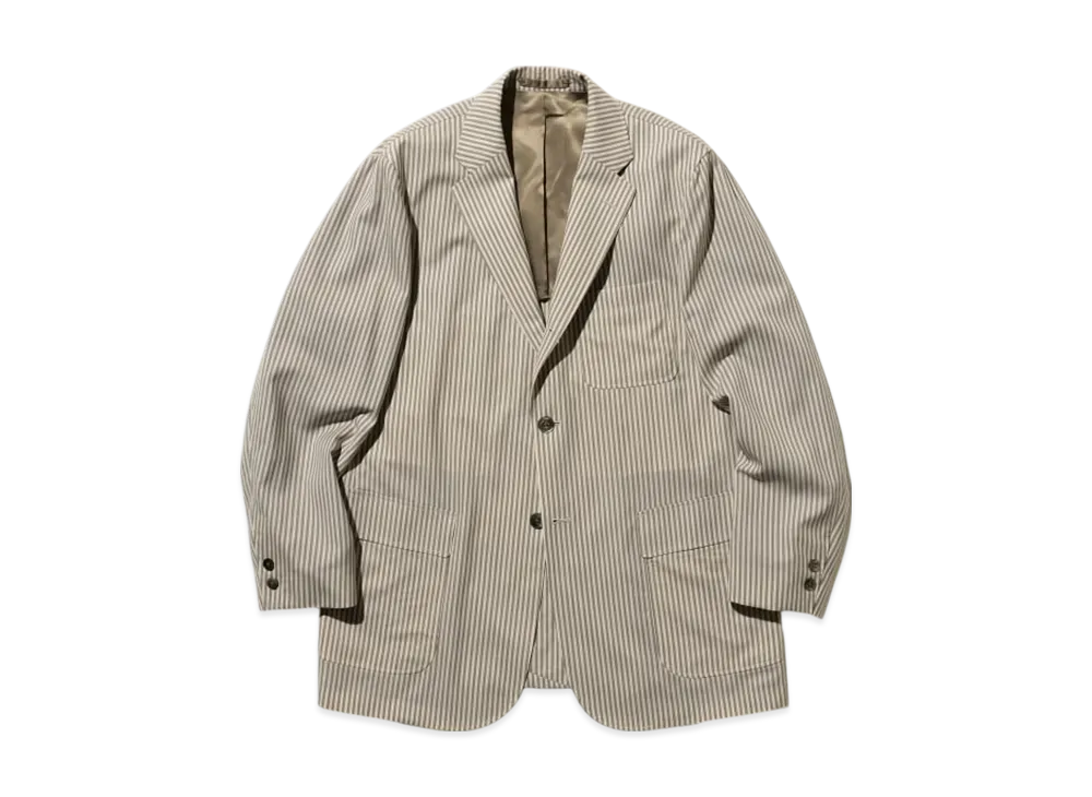 BEAMS 3B Box fit Wool Stripe "Brown"