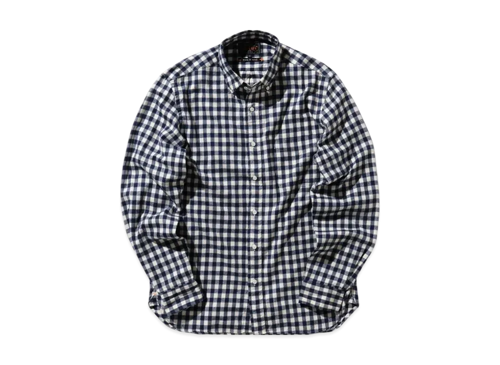 BEAMS B.D. Gingham Check Shaggy "Navy"