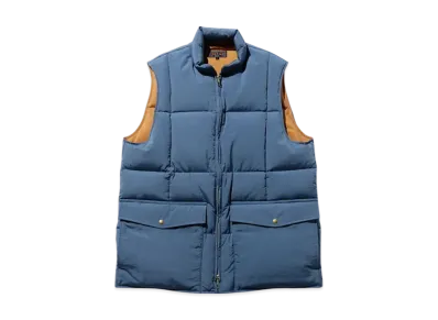 BEAMS Down Vest Nylon Oxford "Blue"