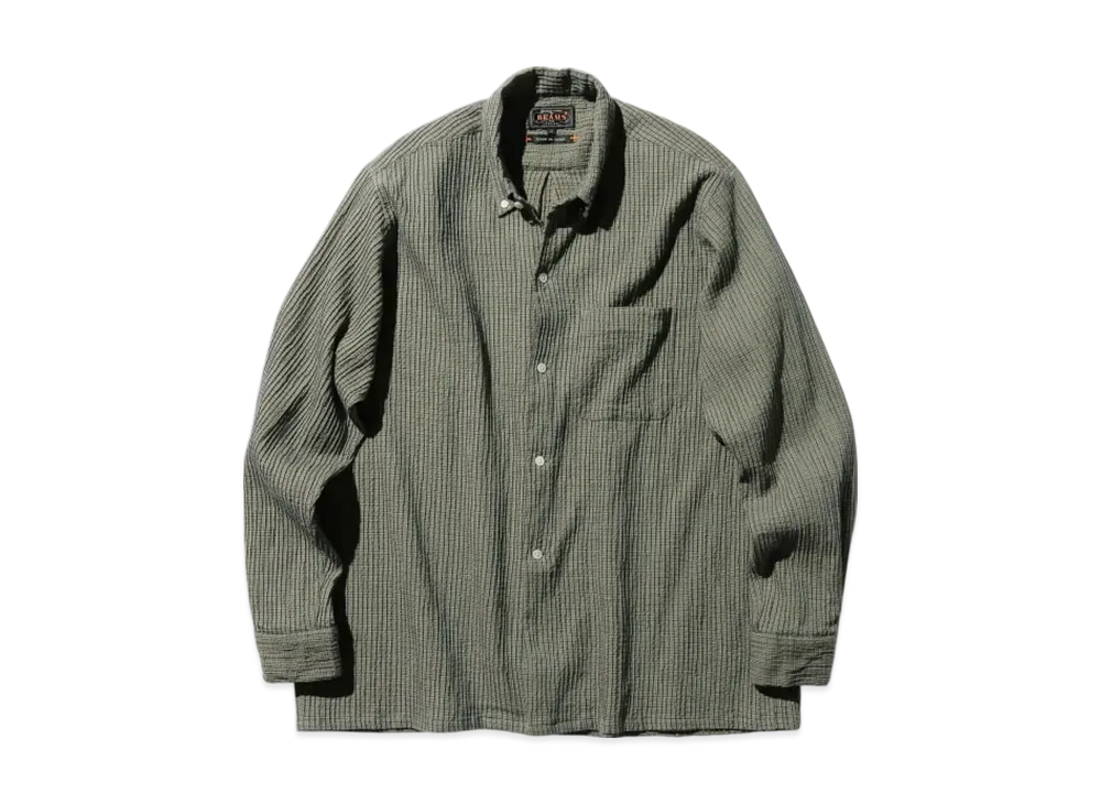 BEAMS Open B.D. Plaid "Olive"
