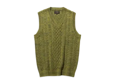 BEAMS Alan Pattern Vest Cotton Cashmere "Green"
