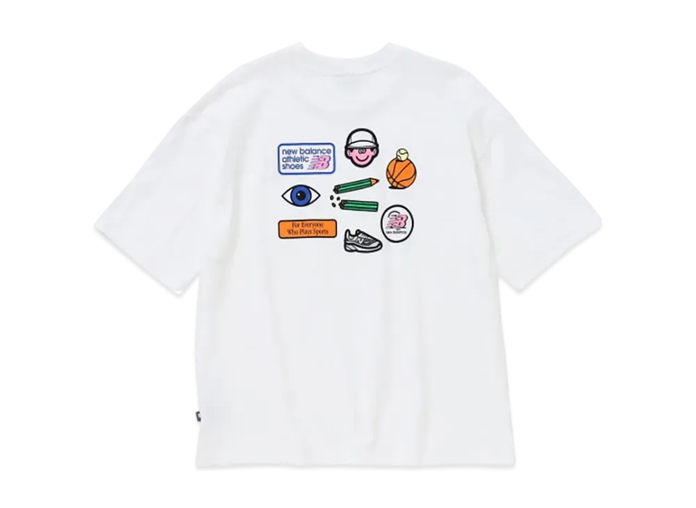 BEAMS T x New Balance x Face Oka Women Multi T-Shirt "White"