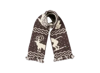 BEAMS Muffler Jacquard Nordic Pattern "Brown"