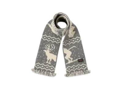 BEAMS Muffler Jacquard Nordic Pattern "Gray"