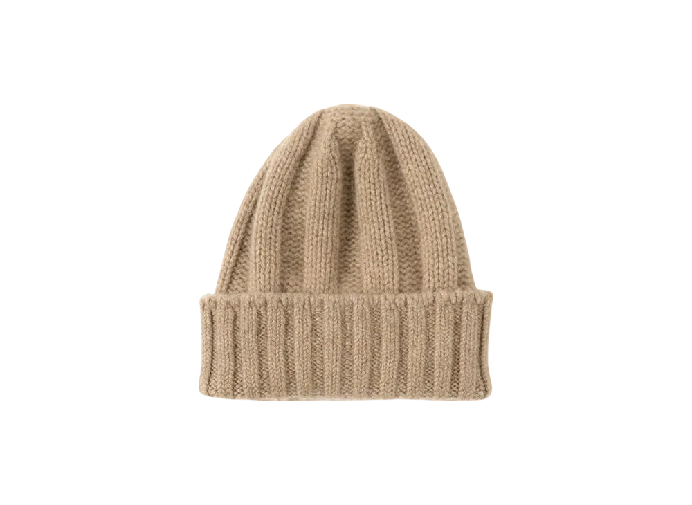 BEAMS Cashmere Rib Watch Cap "Camel"