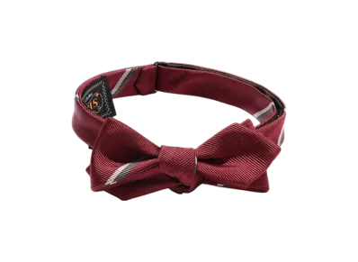 BEAMS Silk Bow Tie Wide Regimental "Wine"