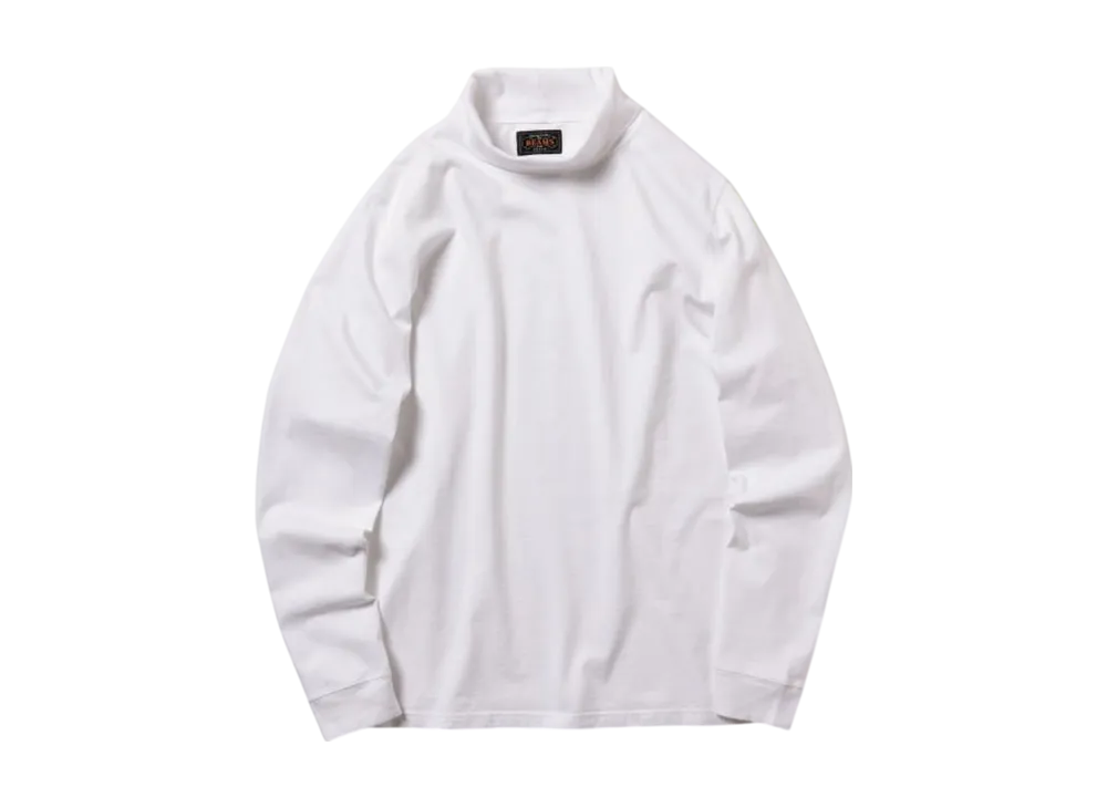 BEAMS Turtle Neck Pima Cotton "White"
