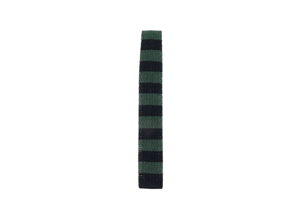 BEAMS Cotton Knit Tie Stripe "Green"