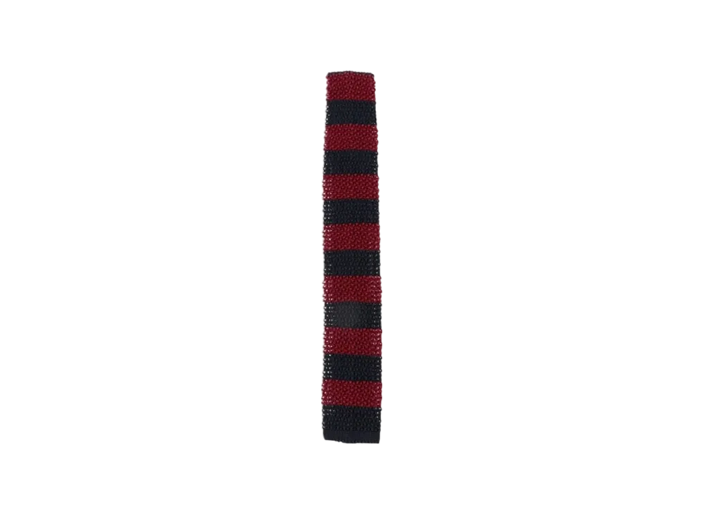BEAMS Cotton Knit Tie Stripe "Burgundy"