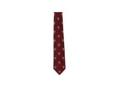BEAMS Silk Tie Crest Emblem Embroidery "Burgundy"