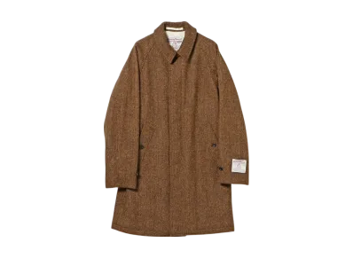 BEAMS Bal Collar Coat Harris Tweed "LightBrown"