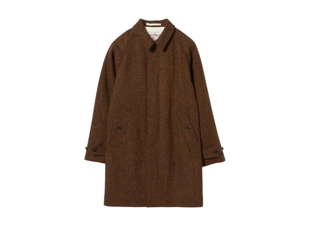BEAMS Bal Collar Coat Harris Tweed "Brown"