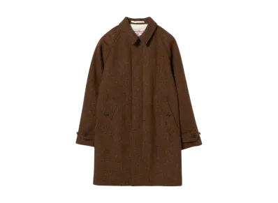 BEAMS Bal Collar Coat Harris Tweed "Brown"