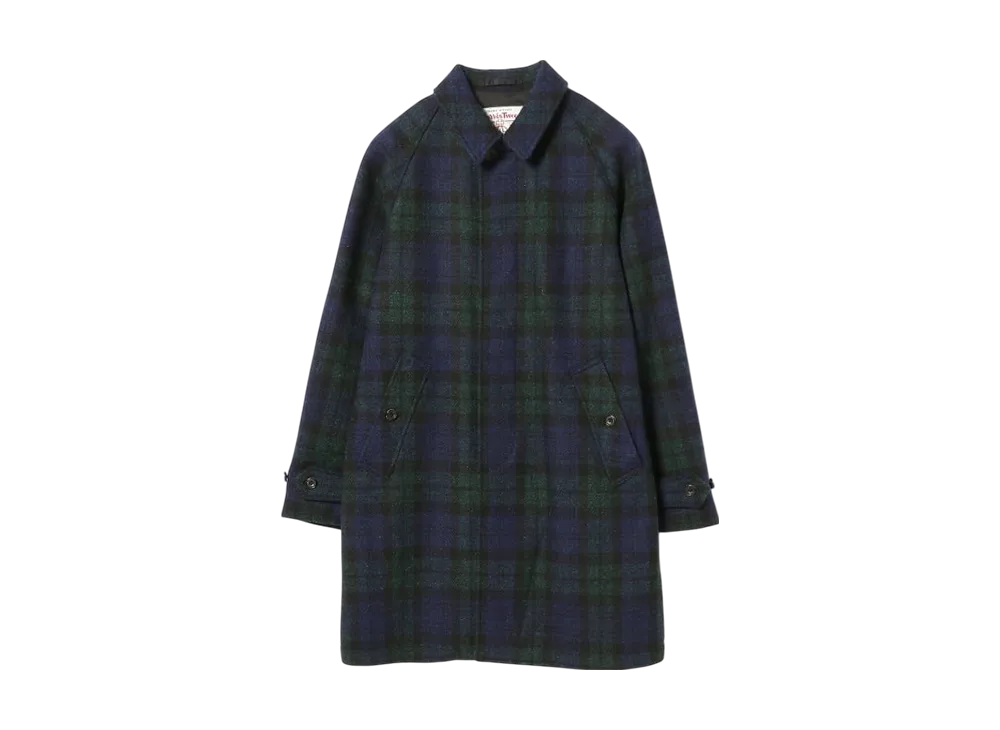 BEAMS Bal Collar Coat Harris Tweed "BlackWatch"