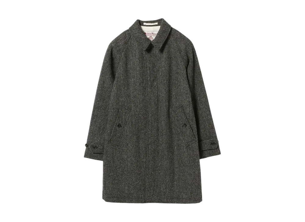 BEAMS Bal Collar Coat Harris Tweed "GrayHB"