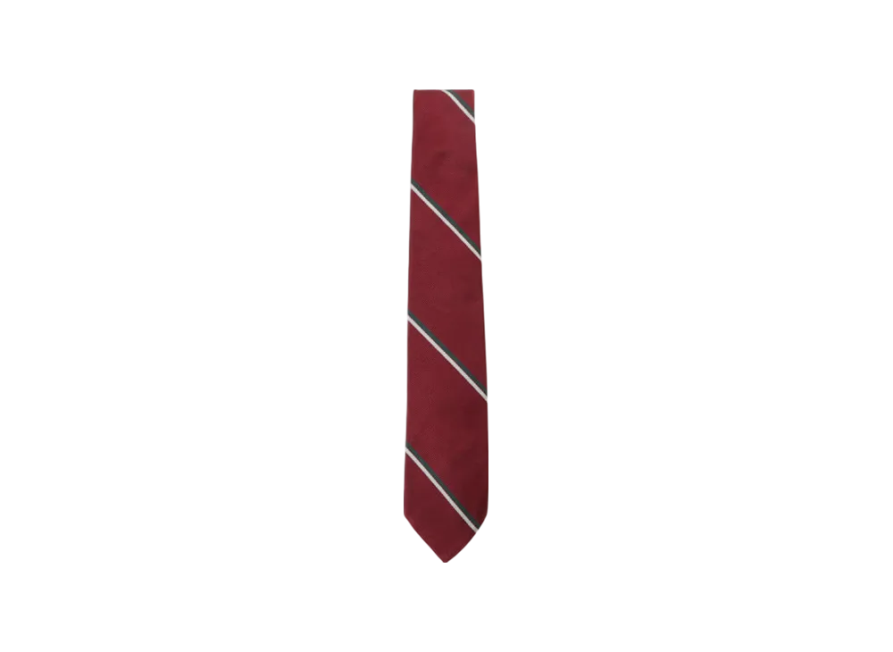 BEAMS Silk Tie Wide Regimental Stripe "Wine"