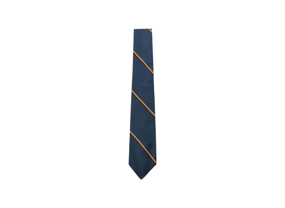 BEAMS Silk Tie Wide Regimental Stripe "Blue"